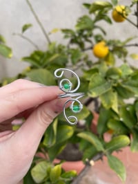 Image 5 of Silver green ring