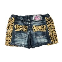 Image 2 of Joynana leopard fur denim shorts 