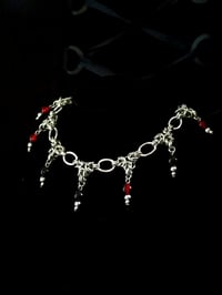 Image 1 of One-of-a-kind piece - Gothic/ Chic choker necklace - Byzantine, burgundy beads, steel beads