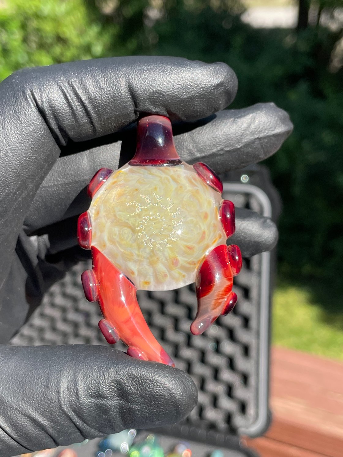 Image of Red horned pendant