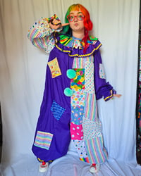 Image 1 of Purple Rainbow clownsuit "L"