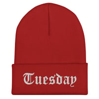 Image 7 of Tuesday - Embroidered Cuffed Beanie Cap