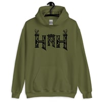 Image 5 of HNH Crown & Flame Hoodie (Black Print)