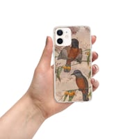 Image 5 of Antique Illustration Robins and Flowers Colorful Sepia Clear Case for iPhone®