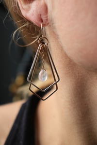Image 1 of Mixed Metal Moonstone Double Pointed Earrings