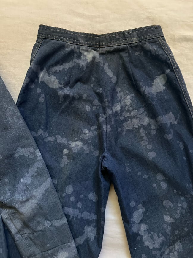 70s denim cloud-dye trouser suit pants