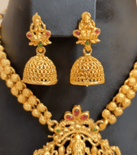 Image 4 of Avaya-Combo Temple Jewelry Necklace Set Featuring Goddess Laxmi