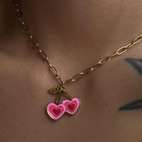 Image 4 of Cherry 🍒 Heart 🤍 necklace 