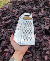 Image 1 of Stained glass cheese grater mirror