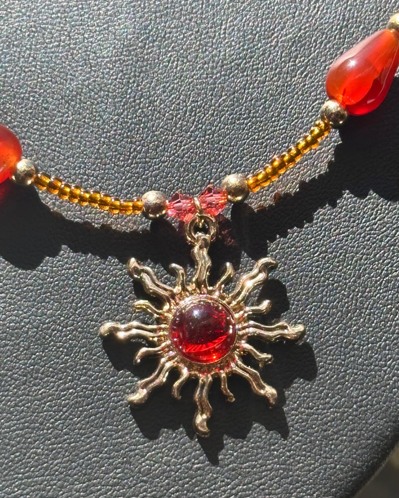 Image of carnelian sun necklace 