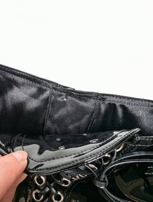 Image of SAMPLE - Infinity Lace Up Hotpants in black PVC II (Size S)