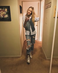 Image 3 of Sparkle fringe jeans 