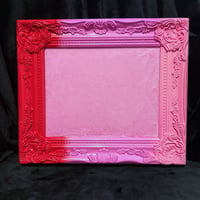 Image 1 of 8x10 Enamel Pin Frame (Pink to Red Gradient/ light pink fabric)