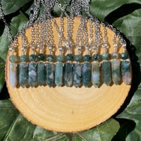 Image 1 of Moss Agate Point Necklace 