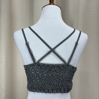 Image 4 of ANEMONE gray lace double strap bralette bra 
