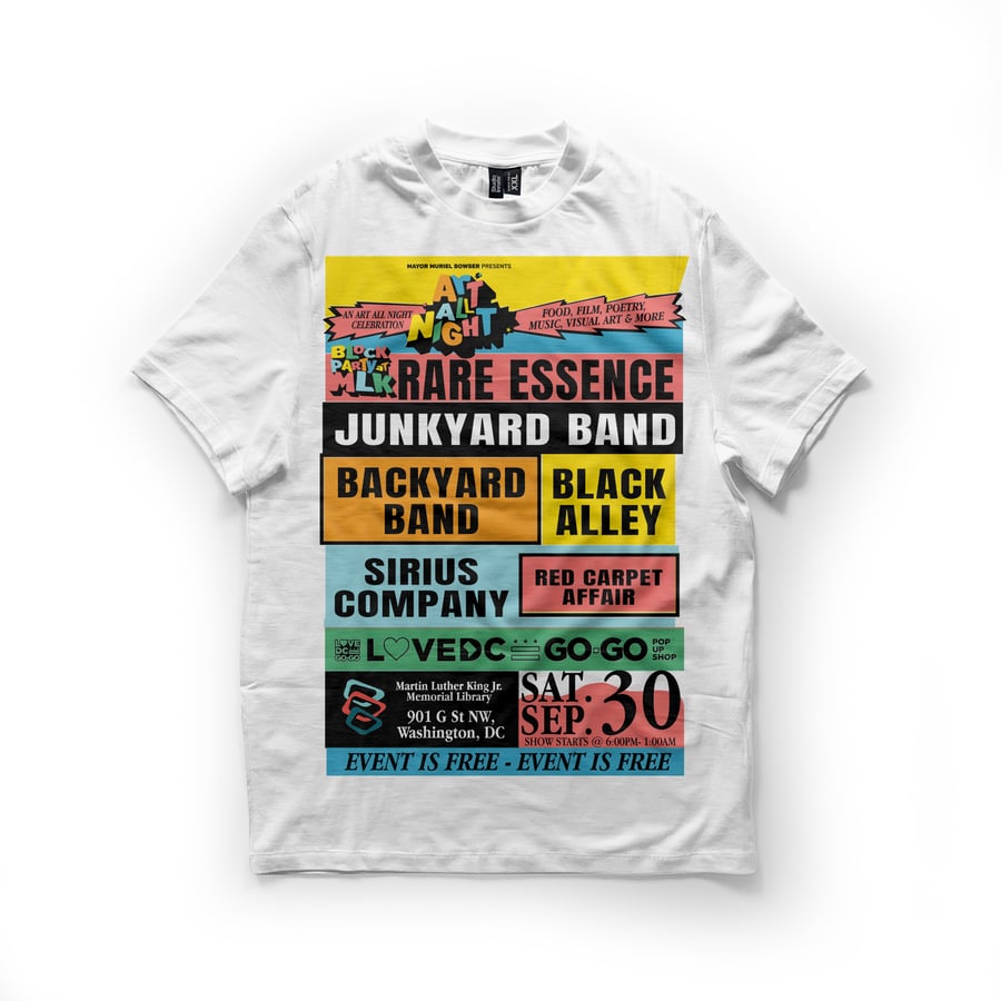 Image of "Art All Night - Block Party 2023 Tshirt