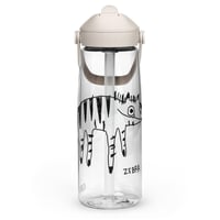 Image 1 of Flip straw water bottle zebra 