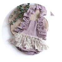 Image 1 of Baby romper for photo shoots | Bianca | age 9-12 months | sitter | dusty purple | fotorequisiten 