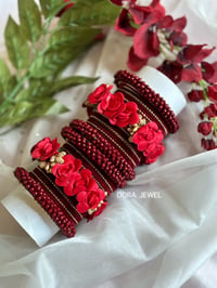 Image 4 of Velvet Flower Bangles set