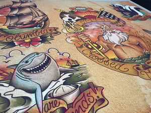 Image of Disney Inspired Traditional Tattoo Flash Sheet: D01 11x14