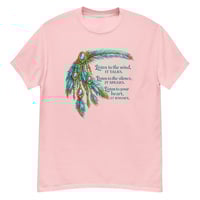Image 4 of Listen to the Wind Western Feather Shirt – Inspirational Boho Cowgirl Quote T-Shirt