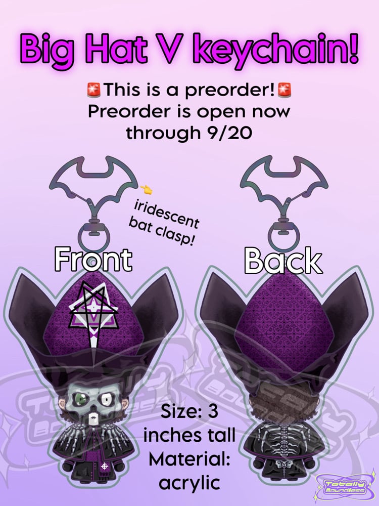 Image of Big Hat V Keychain PREORDER