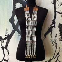 Image 1 of Sm Dentalium Breastplate Necklace (gold & crystal)