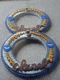 Image 4 of Blue Hearted Royalty Hoops