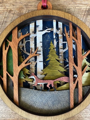Image of Layered Wood Nature Scenes - Woodland Fox