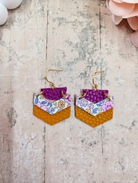 Image 2 of Poppy Arrow Faux Leather Earrings