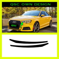 X2 Audi 8v A3 S3 Rs3 Black Headlight Eyebrow Stickers  