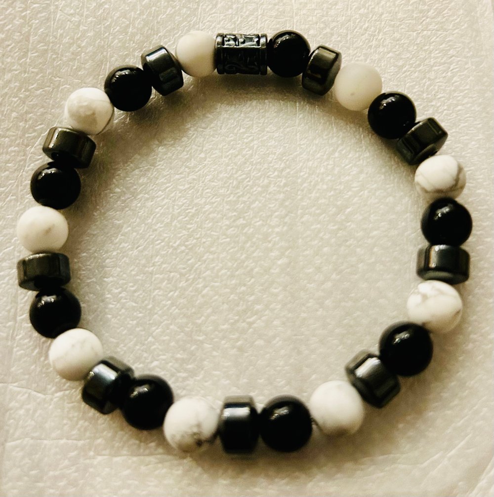 Image of Black and White with Hematite