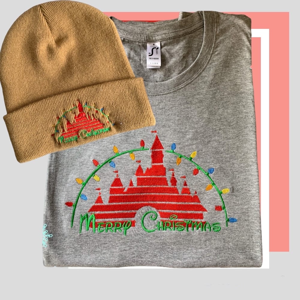 Merry Christmas Castle Beanie Hat