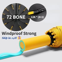 Image 1 of Super Strong Windproof Automatic Umbrella for Men and Women, 72 Bone, Large Rainproof, Sun UV Protec