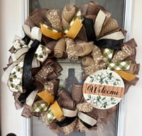 Image 2 of Magnolia Welcome Mesh Wreath 