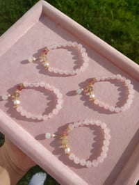Image 7 of rose quartz bracelet 流水桃花粉晶手链