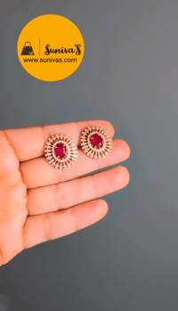Image 2 of ADS2032-American Diamond Ruby Studs