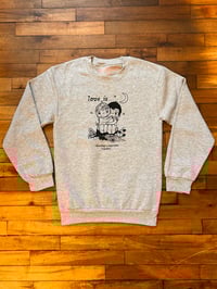Image 1 of Love is sharing a cigarette together crewneck Sz XS-XL
