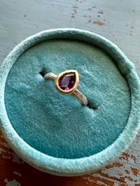 Image 18 of pink spinel ring with sterling silver twig band . size 5.25