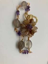 Image 5 of Smoky Amethyst Citrine Dangling Purse Charm | • Grounding • Calming • Abundance