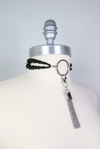 Image 3 of Teardrop shape necklace with O rings and tassel