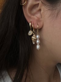 Image 1 of Triple Pearl Drop Earrings