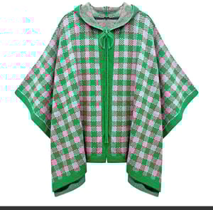Image of Knit Pink and Green Cape