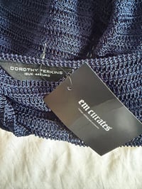 Image 4 of Vintage Y2K blue three tone asymmetrical hem crochet cami 