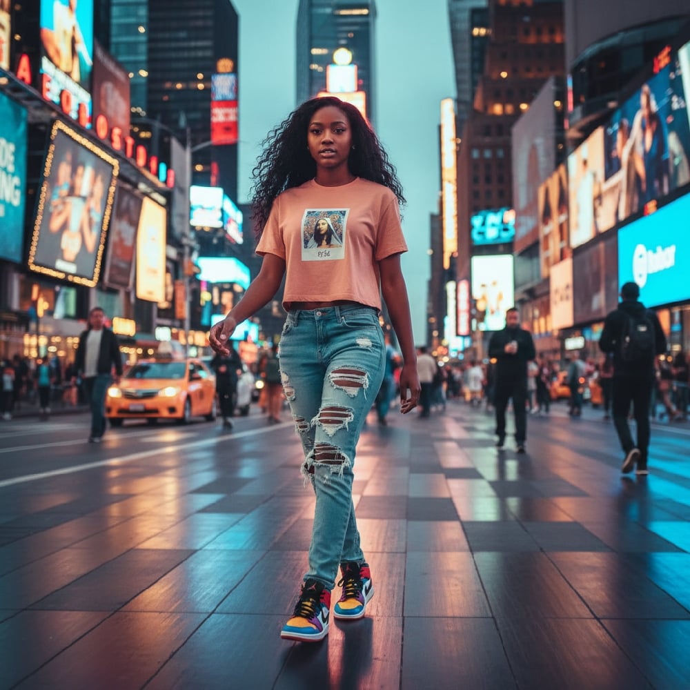 "La Nina" Ladies Crop Tee Shirt