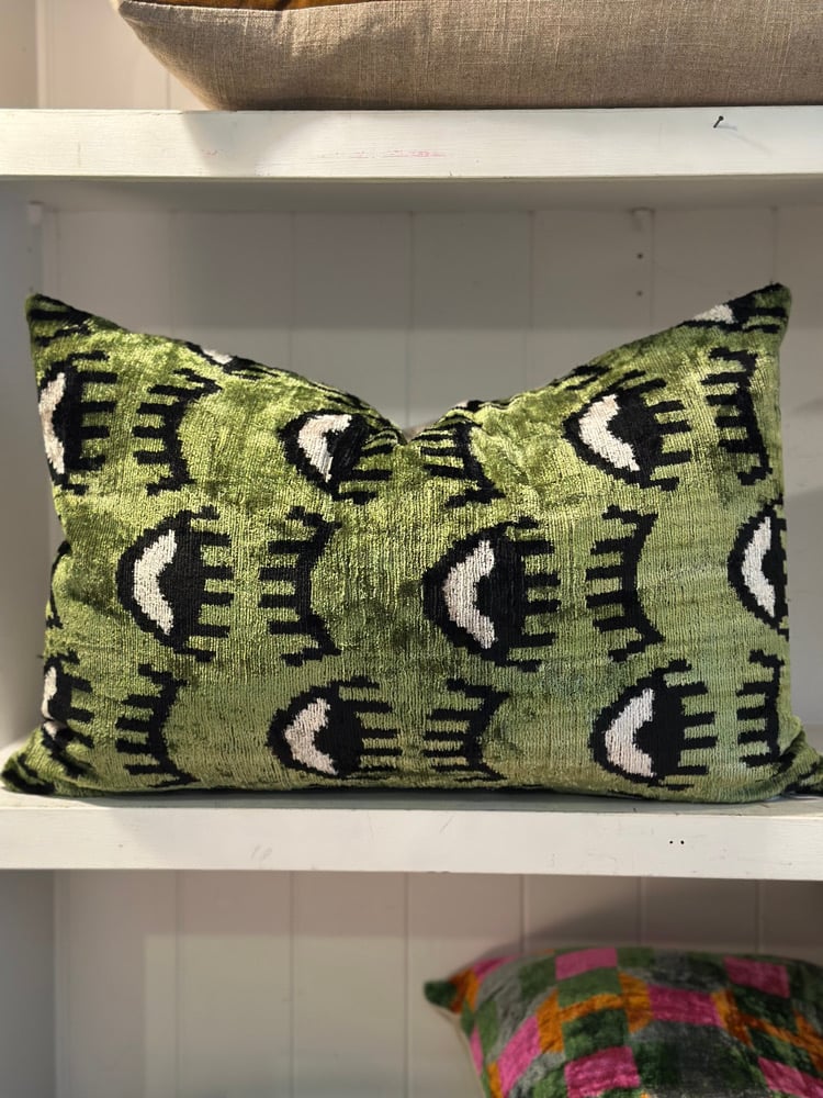 Image of Green Evil Eye Cushion
