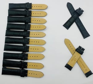 Image of LOTS OF 5 & 10 X CROC  STYLE OMEGA LEATHER GENTS WATCH STRAPS,20mm,BLACK,BROWN,WITHOUT BUCKLES.