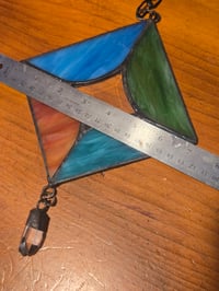 Image 5 of Stained glass suncatcher with large quartz crystal