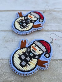 Image 2 of Quill Snowman earrings