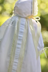Image 2 of 0-6mo Hollis Heirloom gown, slip & bonnet - Ready To Ship 
